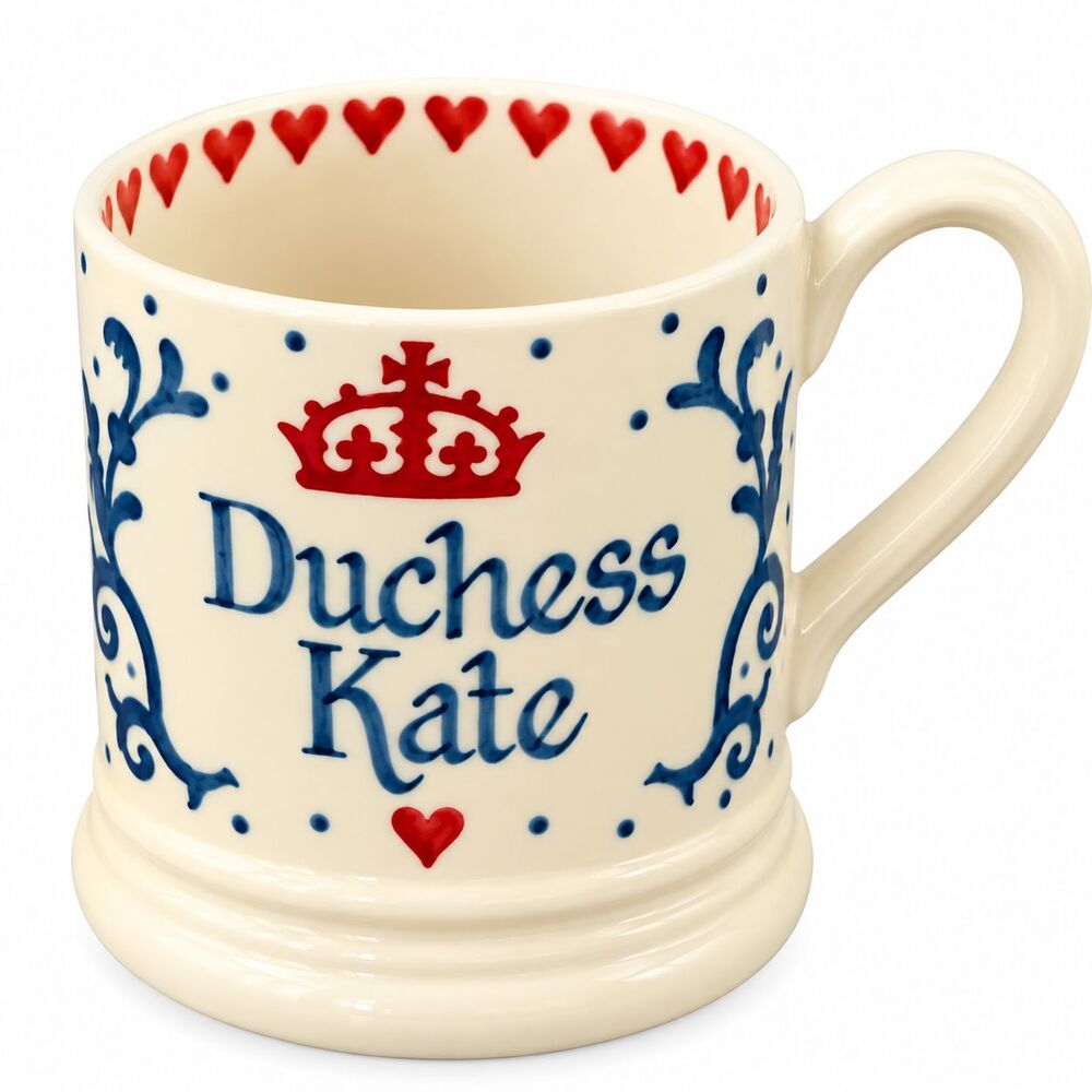 Emma Bridgewater Mug Duchess Kate Coffee Tea Crown Hearts Hand Painted England